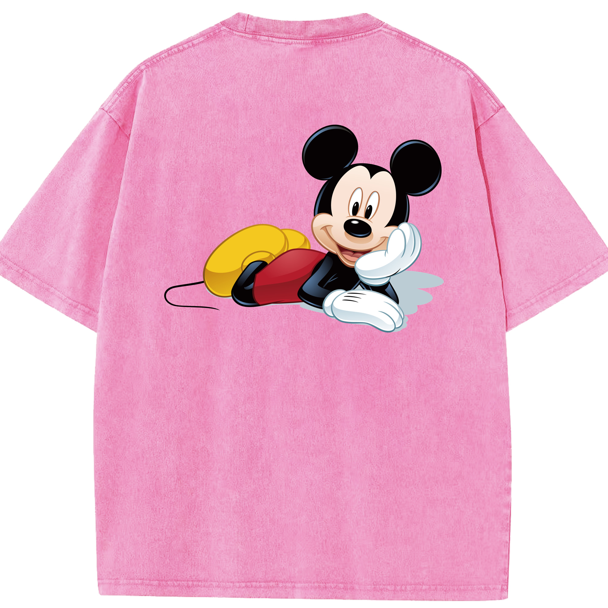 （画像用） ミッキーマウス Mickey Mouse 綿100% ヴィンテージ風 半袖Tシャツ（背面プリント）
